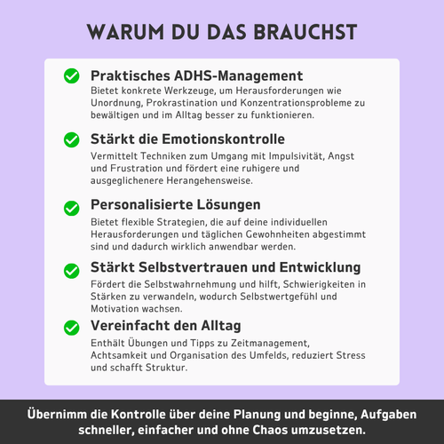 ADHS – Werkzeugkasten zur Unterstützung exekutiver Funktionen