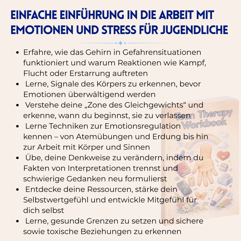 Therapie-Arbeitsbuch Für Jugendliche - Über 9+ Von Therapeuten Anerkannte Werkzeuge, Die Dabei Helfen, Selbstvertrauen, Klares Denken Und Emotionale Stärke Aufzubauen Und Die Entwicklung Von Jugendlichen Zu Fördern